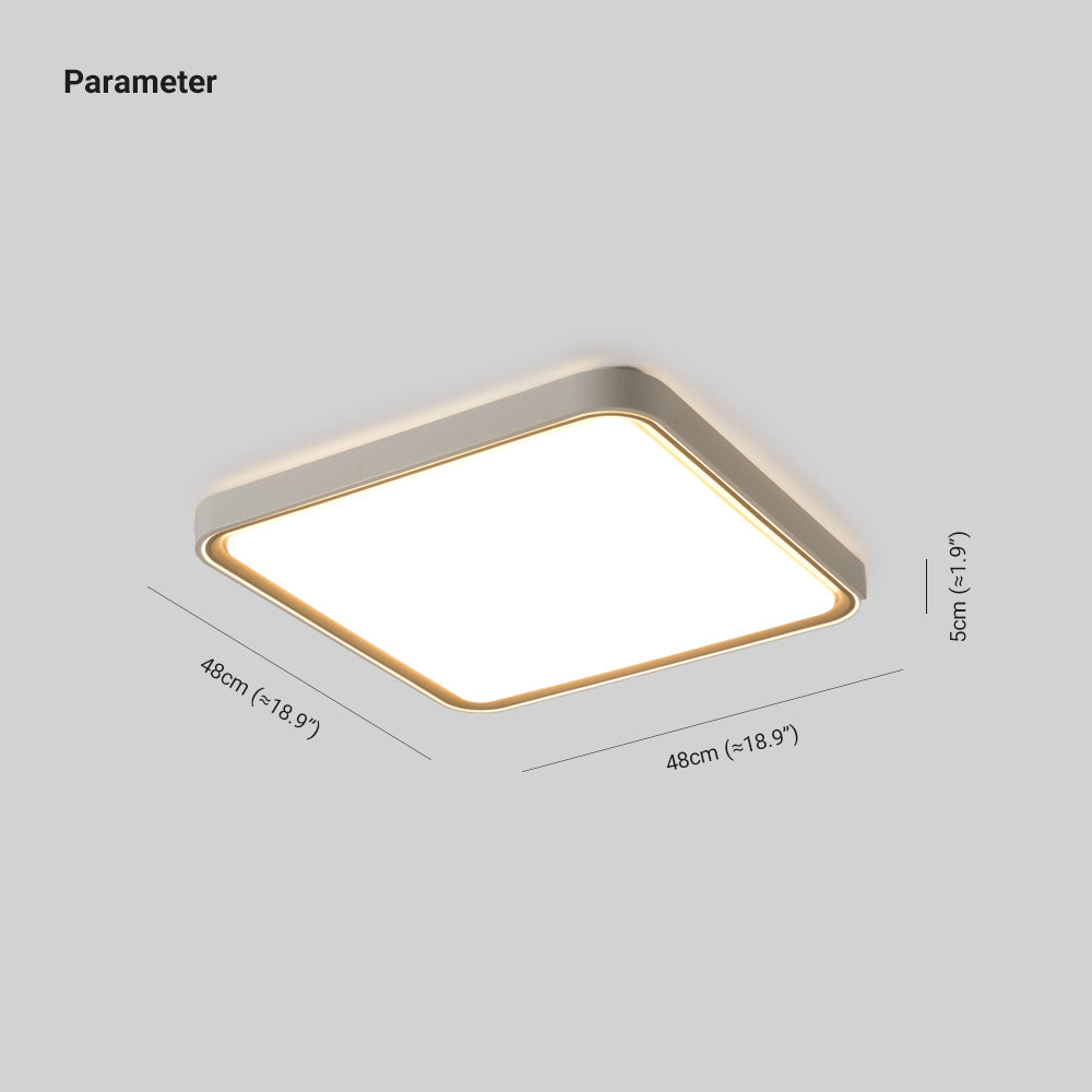 Somikem Minimalist Round/Square Metal/ Flush Mount Ceiling Light, Gold