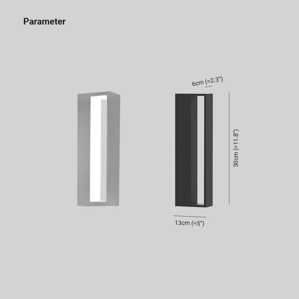 Topavik Modern Hollow Outdoor Wall Lamp, Black/White