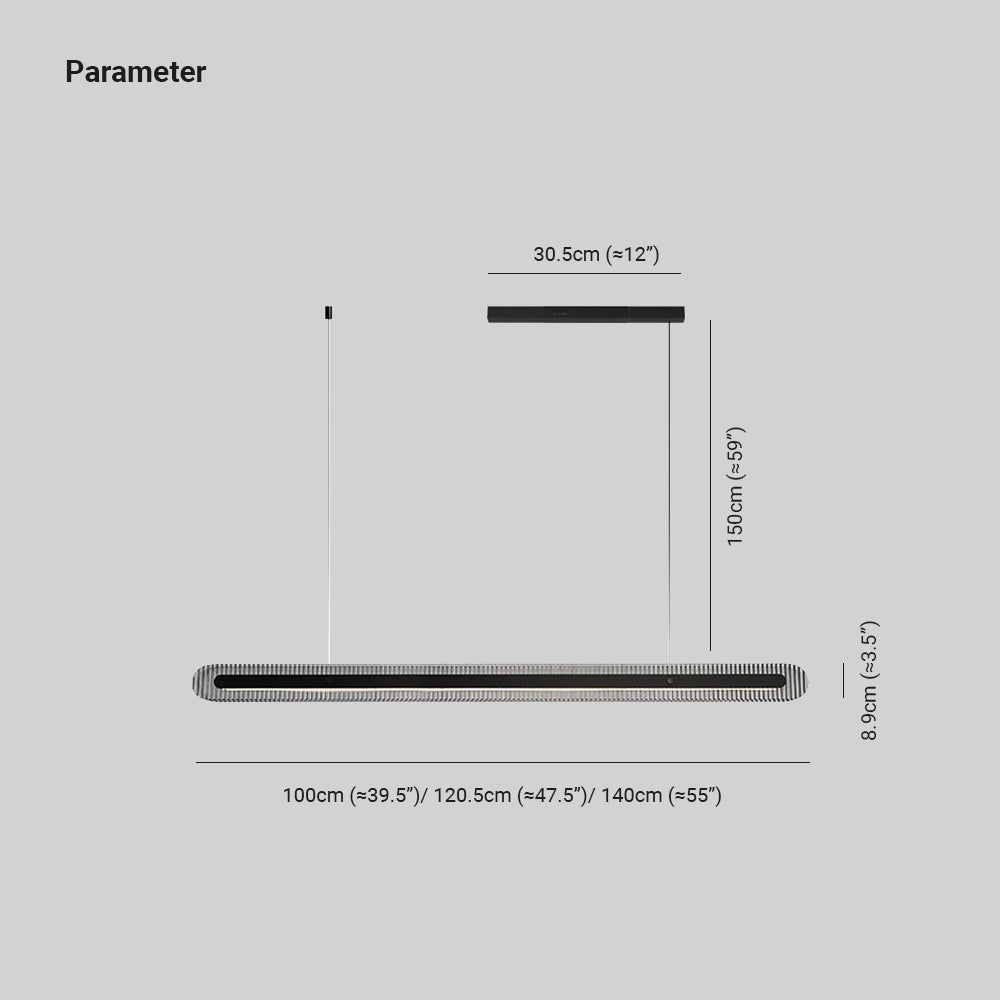 Morevil Minimalist Linear Metal/ Pendant Light, Black