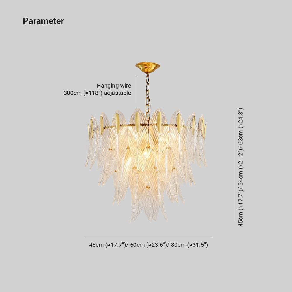 Kudalar Modern Gold Feather Chandelier, 3 Style