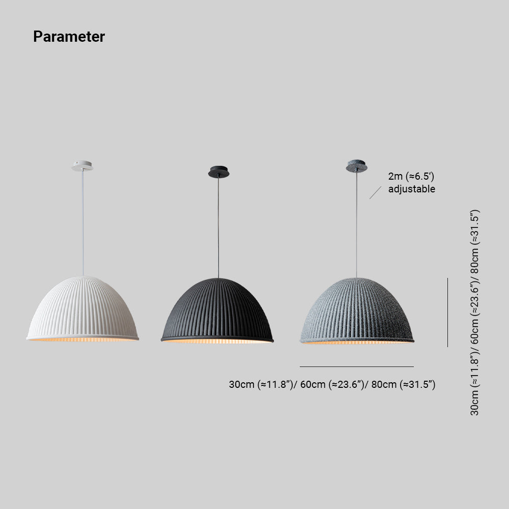 Zigimat Modern Semi Resin Pendant Light, Grey/Black/White