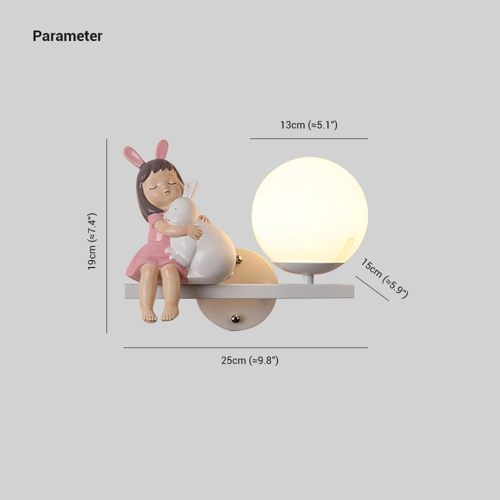 Daribos Modern Metal/Glass Wall lamp, White & Pink