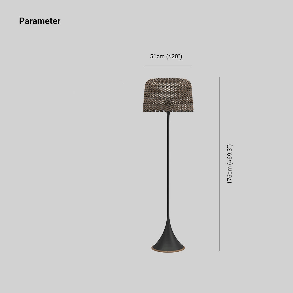 Govomed Waterproof Outdoor Floor Lamp, Rattan,Balcony/Terrace