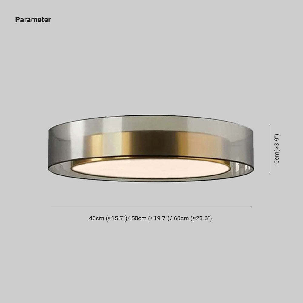 Vomalum Nordic Modern Round LED Flush Mount Ceiling Light, Gold Copper