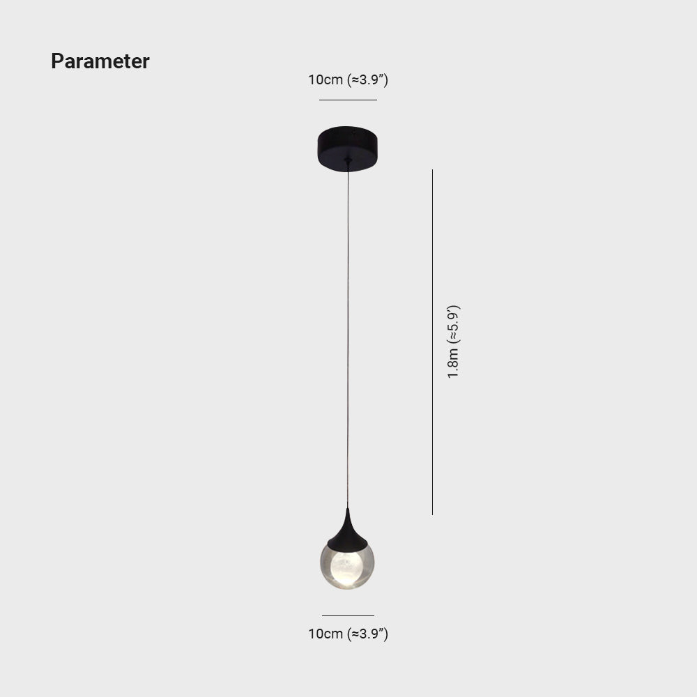 Zebubis Minimalist Moon Metal Pendant Light,Black