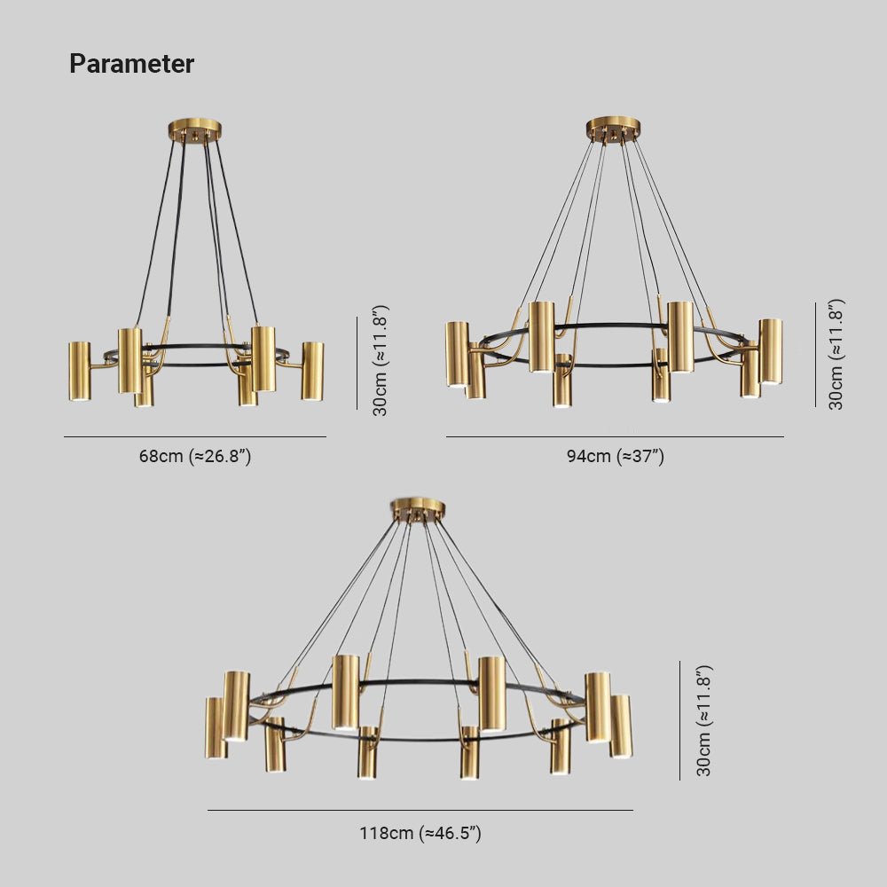 Fesavem Modern Spotlight Metal Pendant Light, Gold