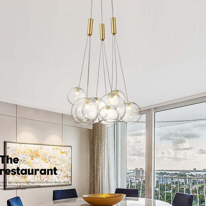 Karomen Glass Globe Bubble Pendant Light LED Stary