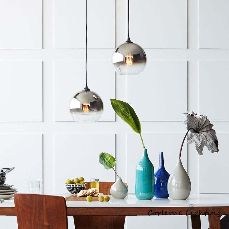 Voriq Frosted Balloon Pendant Light Gradient-Neutral Decor