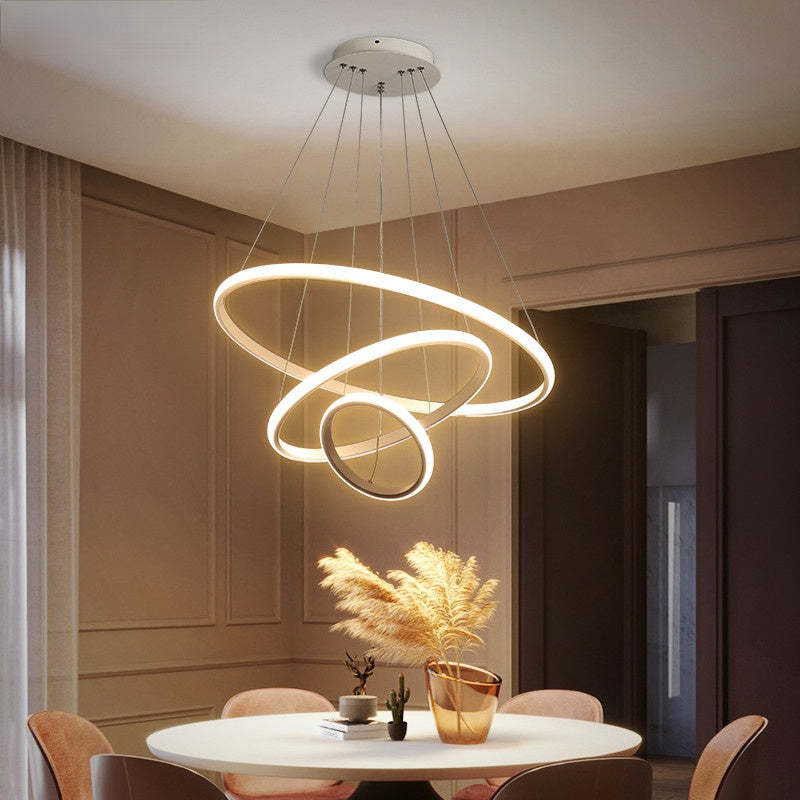 Tavonex Modern Ring Pendant Light, 2/3/4 Rings-Neutral Decor