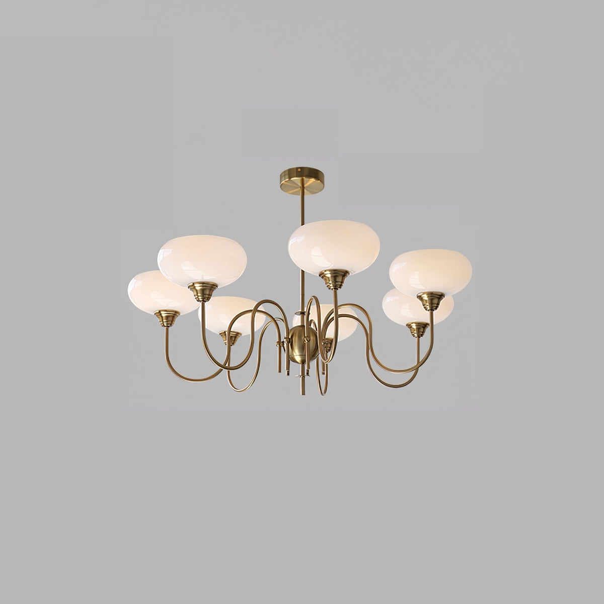 Nidorot Vintage LED Metal Multi Lampshade Creamy White Yellow Bulbs Luxury Bedroom Living Room Pendant Light, Gold/Chrome