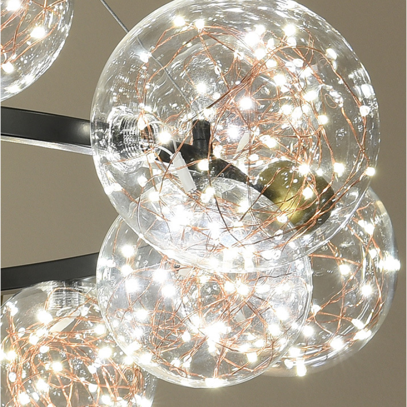 Husotim Art Deco Luminous Sphere Cluster Glass Pendant Light
