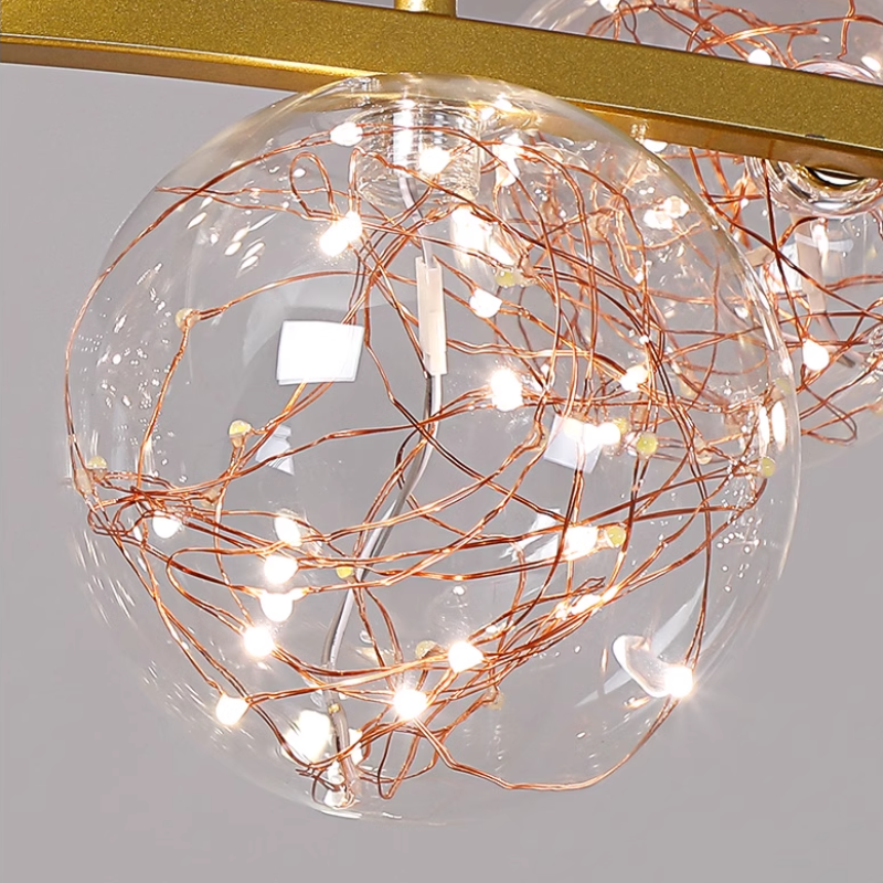 Husotim Art Deco Luminous Sphere Cluster Glass Pendant Light