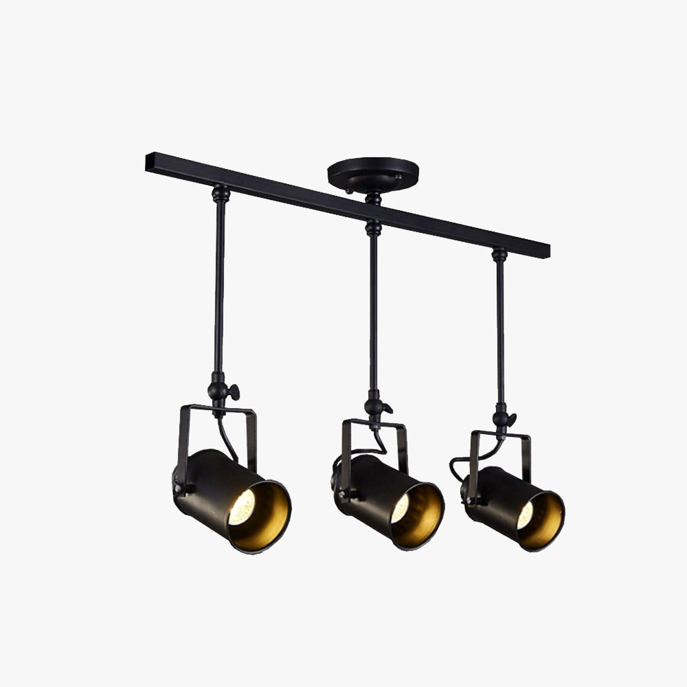 Tudelir Vintage Adjustable Semi-Flush Mount Ceiling Light, Black