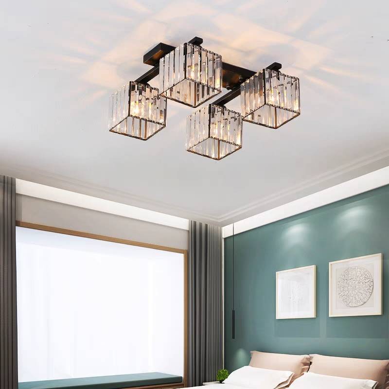 Wekoled Modern Flush Mount Ceiling Light, Black/Gold