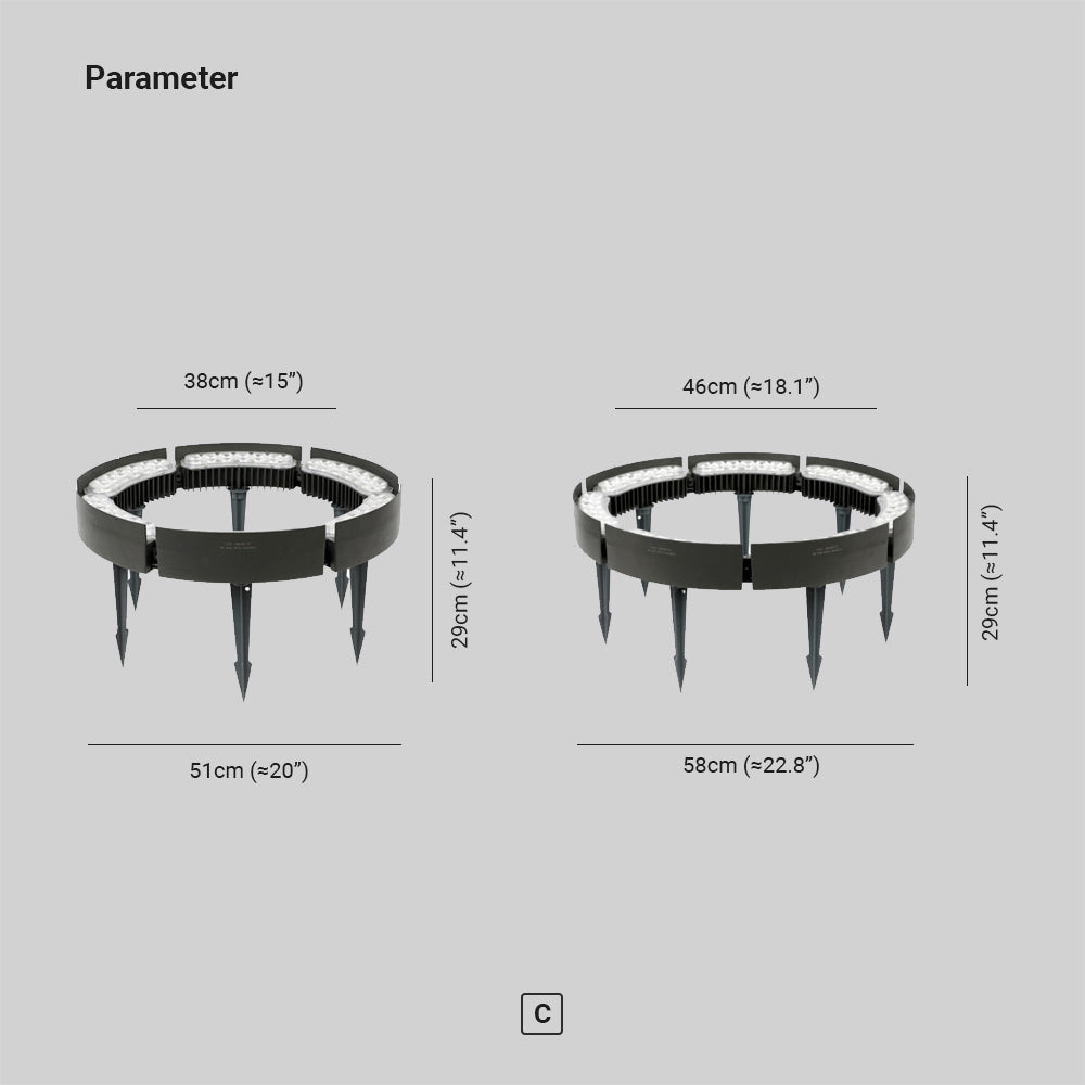 Ruvemit Modern Irregular Metal/Glass Outdoor Ground Light for Trees Black