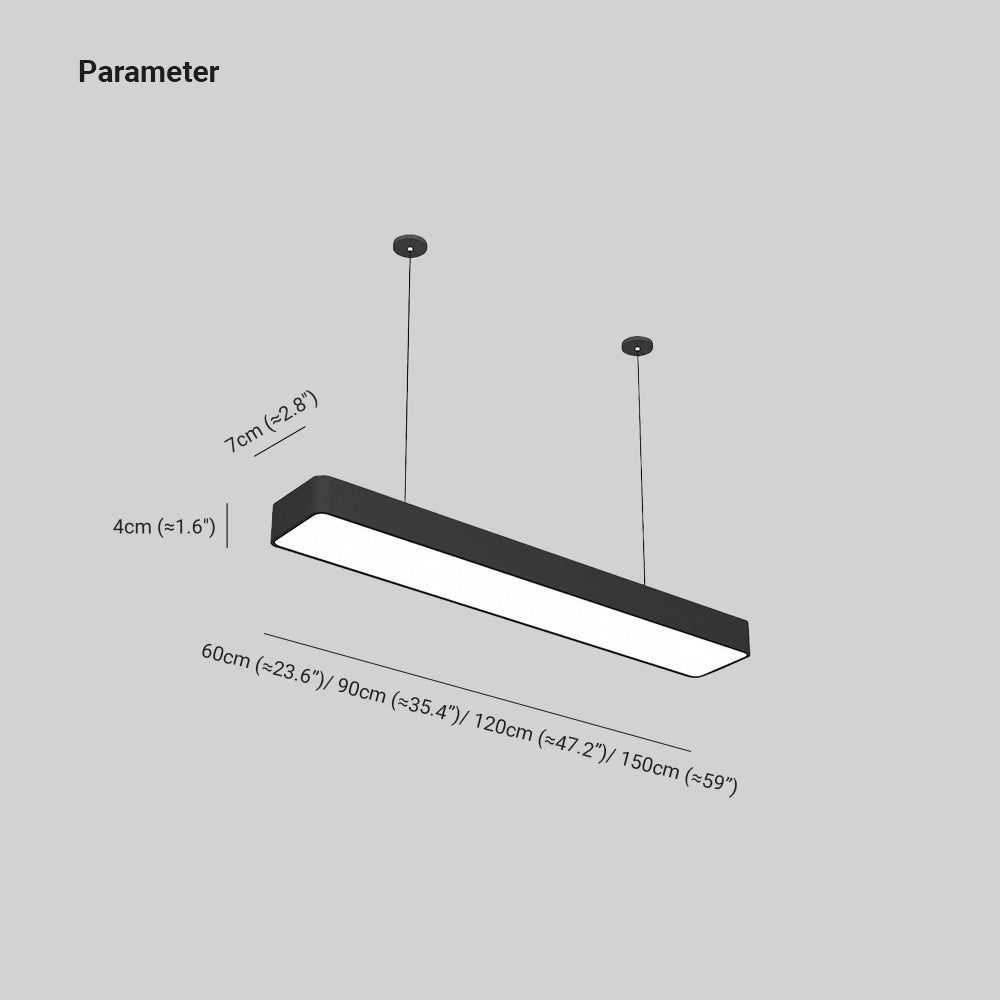 Soreva Pendant Light Minimalist Rectangular LED Black-Neutral Decor
