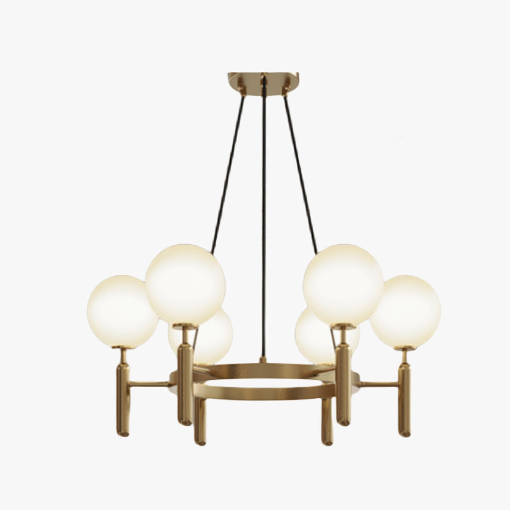 Wimoruk Design Ball Glass/Metal Pendant Light Gold White