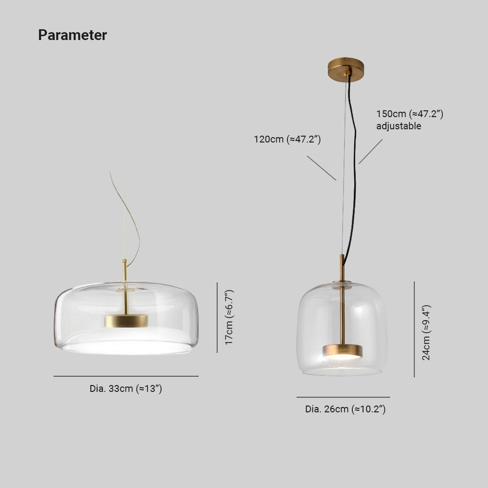 Lioren Pendant Light Morden Glass Clear/Smoky/Amber-Neutral Decor