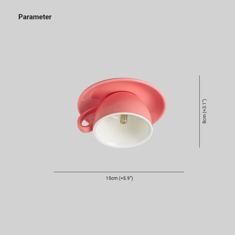 Rulenero Modern Coffee Cups Ceramic Flush Ceiling Lighting