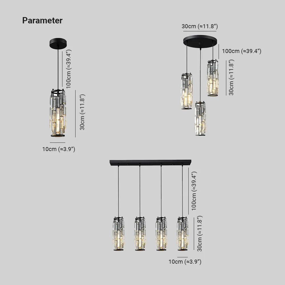 Dibevur Cluster Pendant Light, Black & Gold