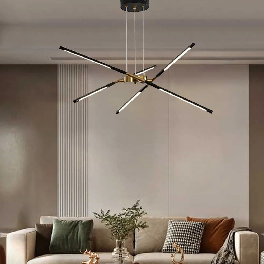 Fonekul Pendant Light, Black/Gold, 6/8/10/12 Heads