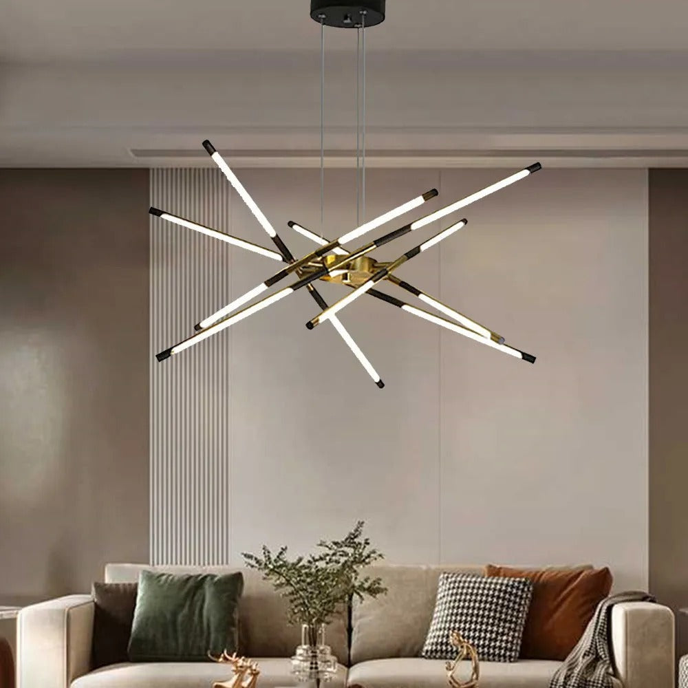 Fonekul Pendant Light, Black/Gold, 6/8/10/12 Heads