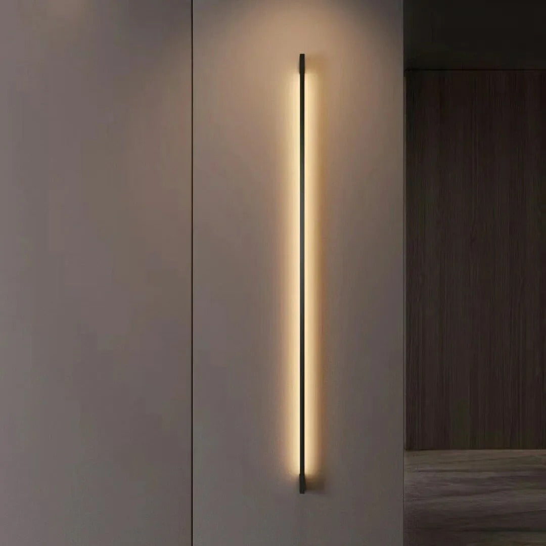 Evoa Modern Slim Linear Black LED Wall Lamp-Neutral Decor