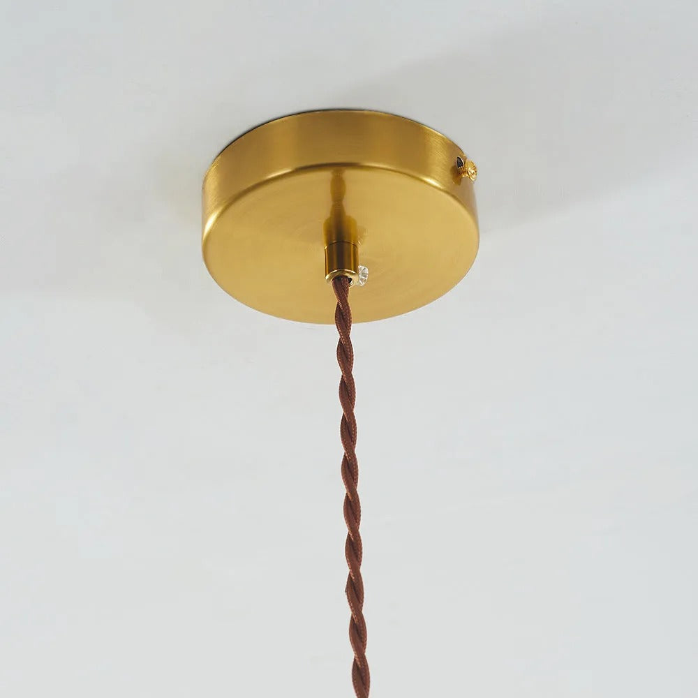 Jisikus Retro LED Pendant Light Metal Green Glass Dining Room