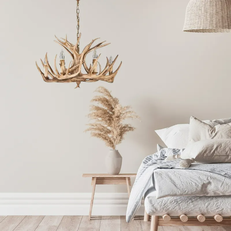 Epoch Retro Deer Horn Resin Chandelier Living Room