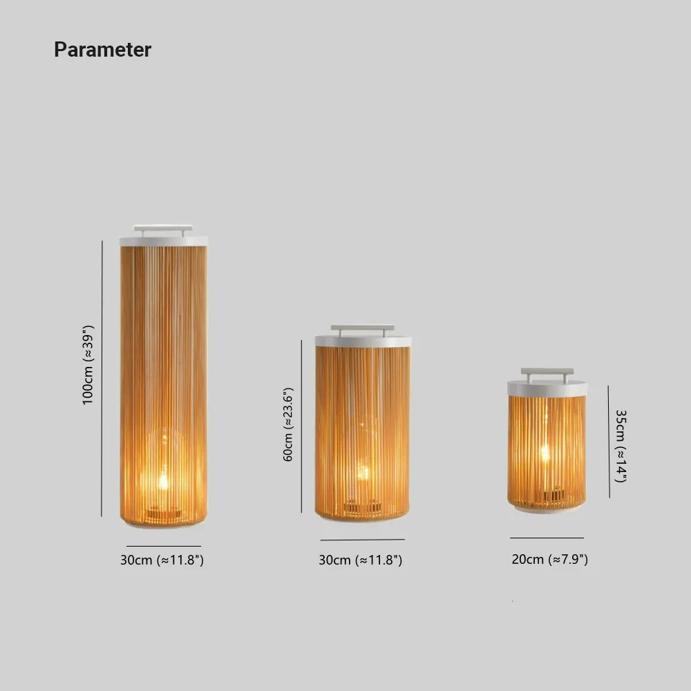 Kadatet Retro Metal/Rattan Floor Lamp, Hardwired/Solar/LED, Outdoor