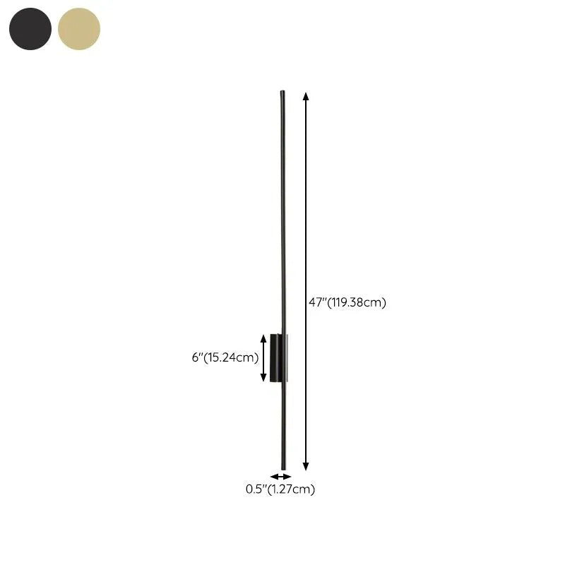 Wegader Modern Linear Metal& Bedroom Wall Lamp, Black/Brass