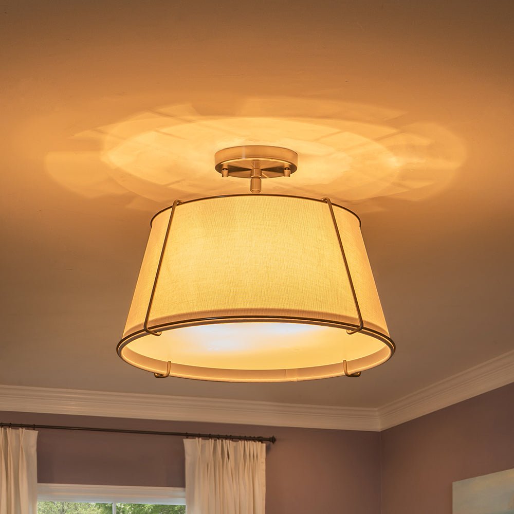 Vesina Linen Semi Flush Mount Ceiling Light