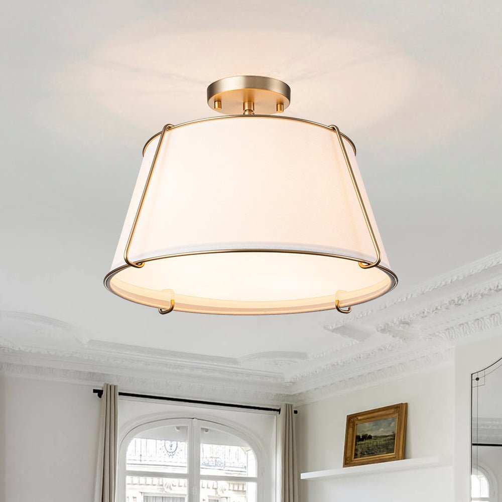 Vesina Linen Semi Flush Mount Ceiling Light