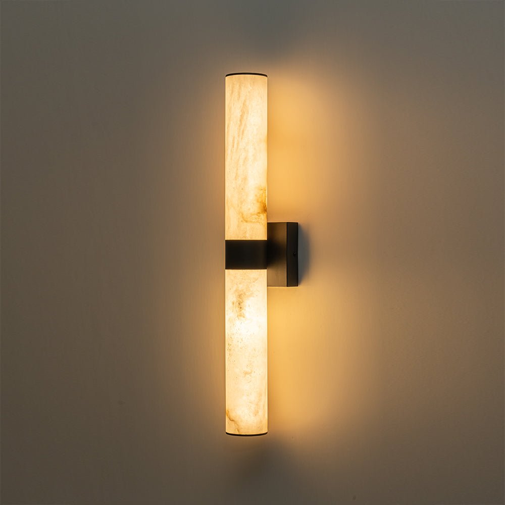 Glitre LED Linear Alabaster Bathroom Wall Sconce