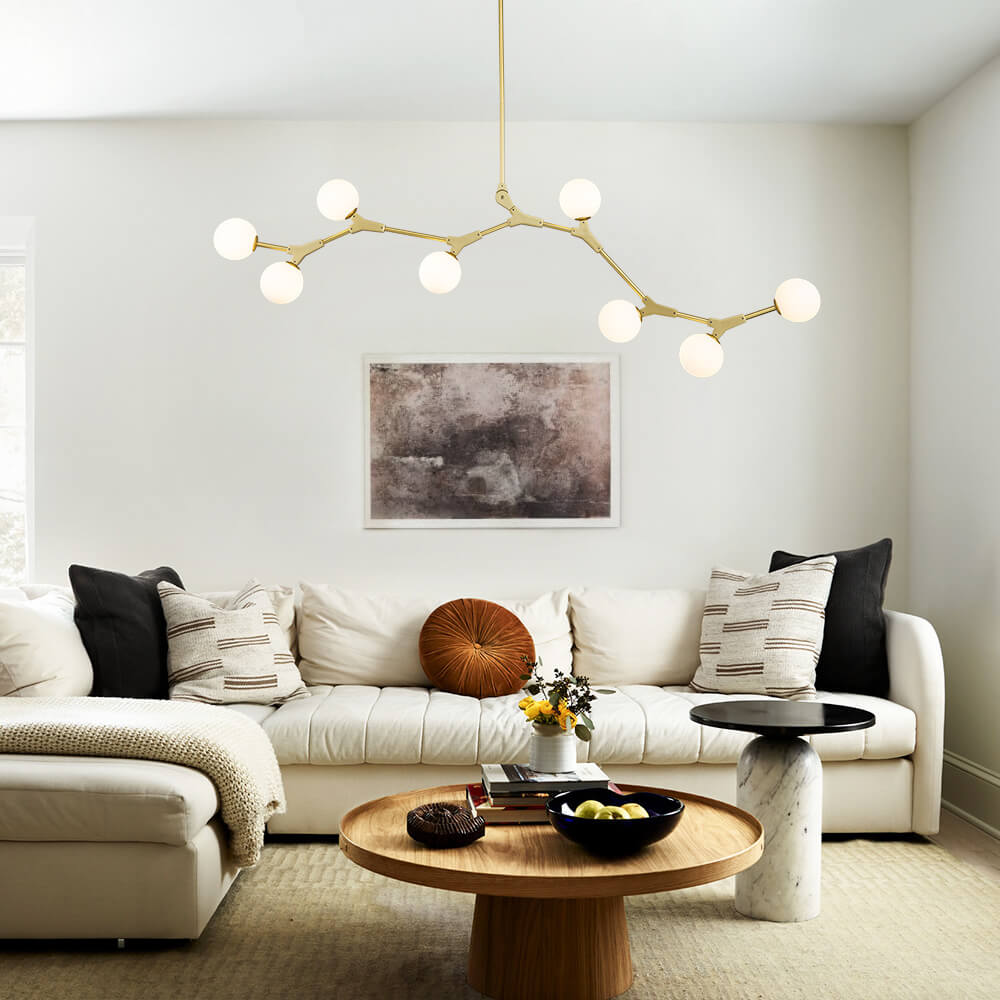 Nivero Linear Bubble Glass Chandelier