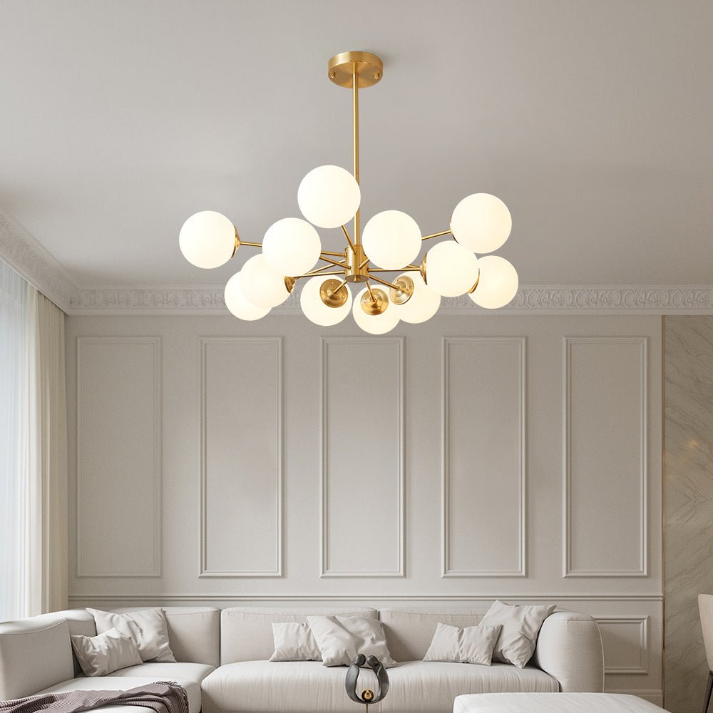 Glazia Minimalist Opal Glass Chandelier