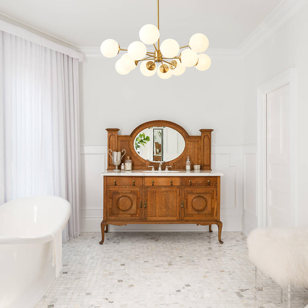 Glazia Minimalist Opal Glass Chandelier