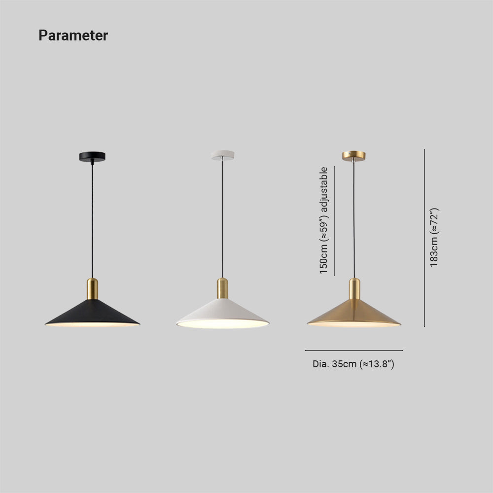 Zelusid Vintage Umbrella Monochrome Pendant Light