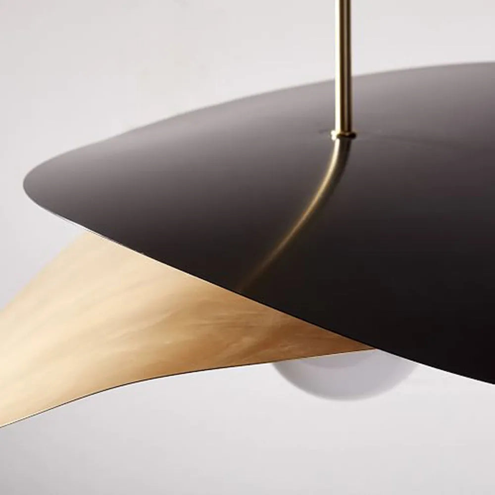 Dovupat Decorative Geometric Metal Pendant Light, Black/Gold