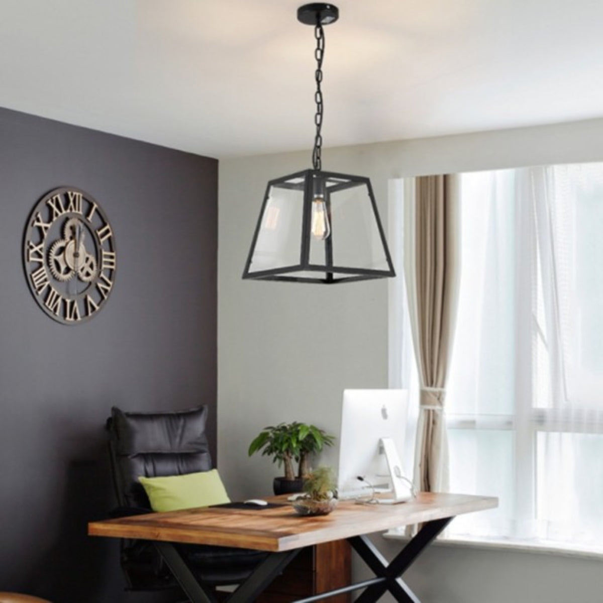 Norubok Industrial LED Modern Pendant Light Black/Glass Metal Kitchen/Bedroom/Living Room