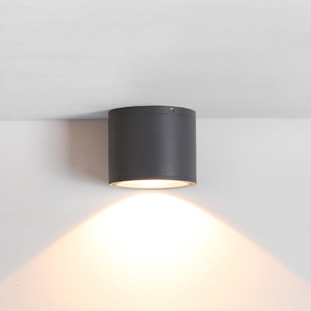 Rogiter Modern Black Cylindrical Flush Mount Ceiling Light Spotlight