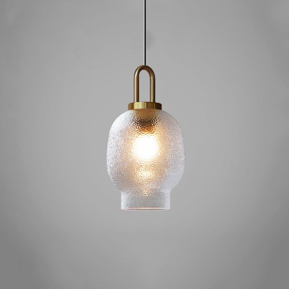 Hakogos Minimalist Blown Frosted Clear Glass Pendant Light