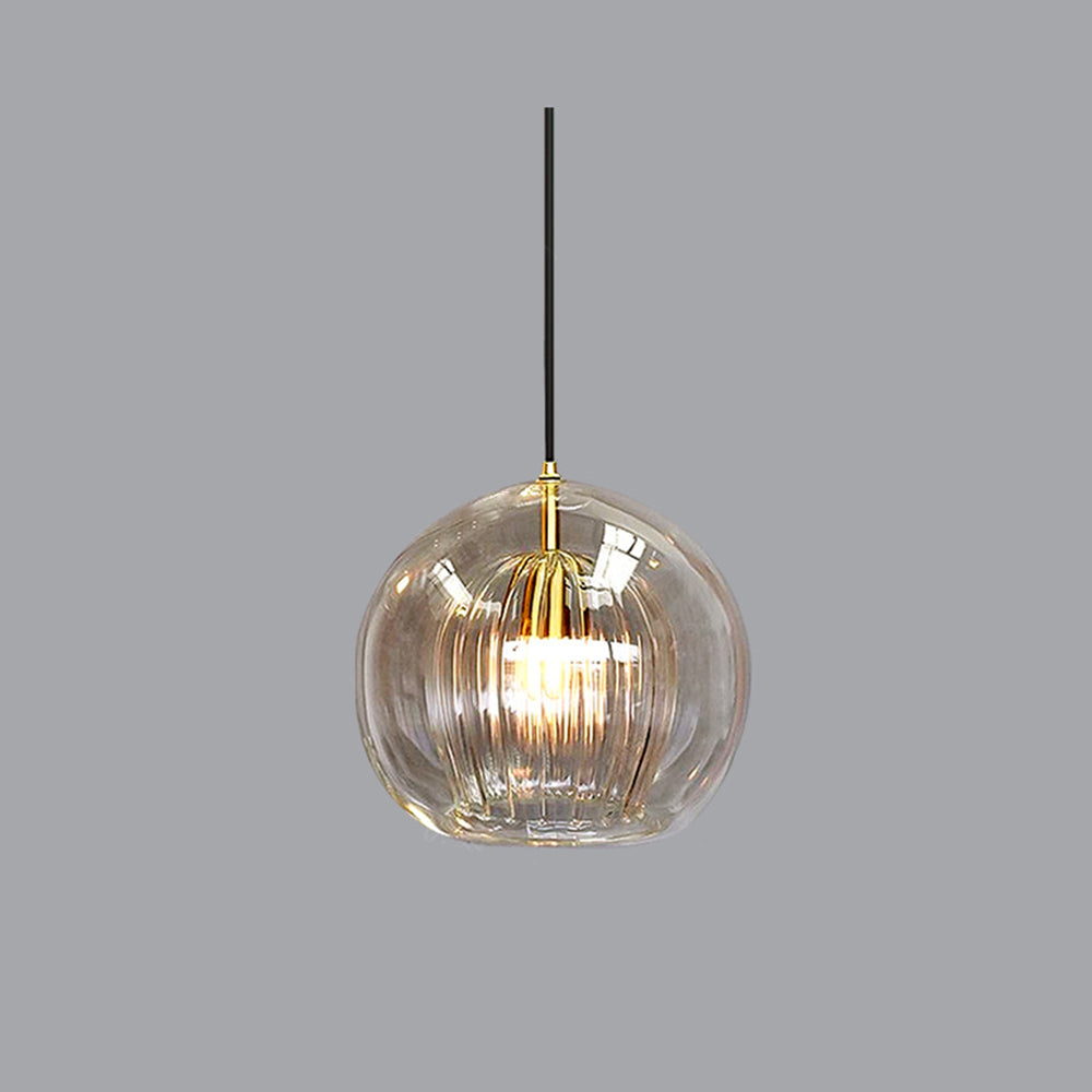 Althio Pendant Light Glass Globe Clear Amber-Neutral Decor