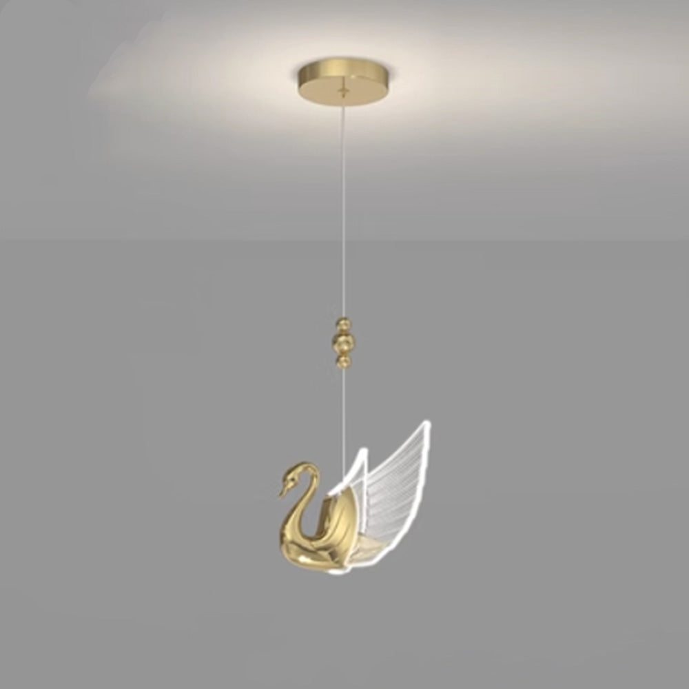 Letoted Modern Creative Swan Pendant Light, 2 Color