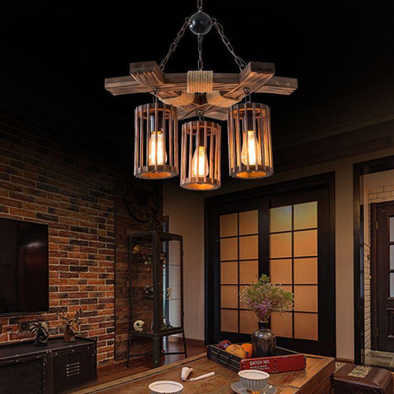 Puvanil Retro LED Chandelier Wood Restaurant/Living Room/Bar