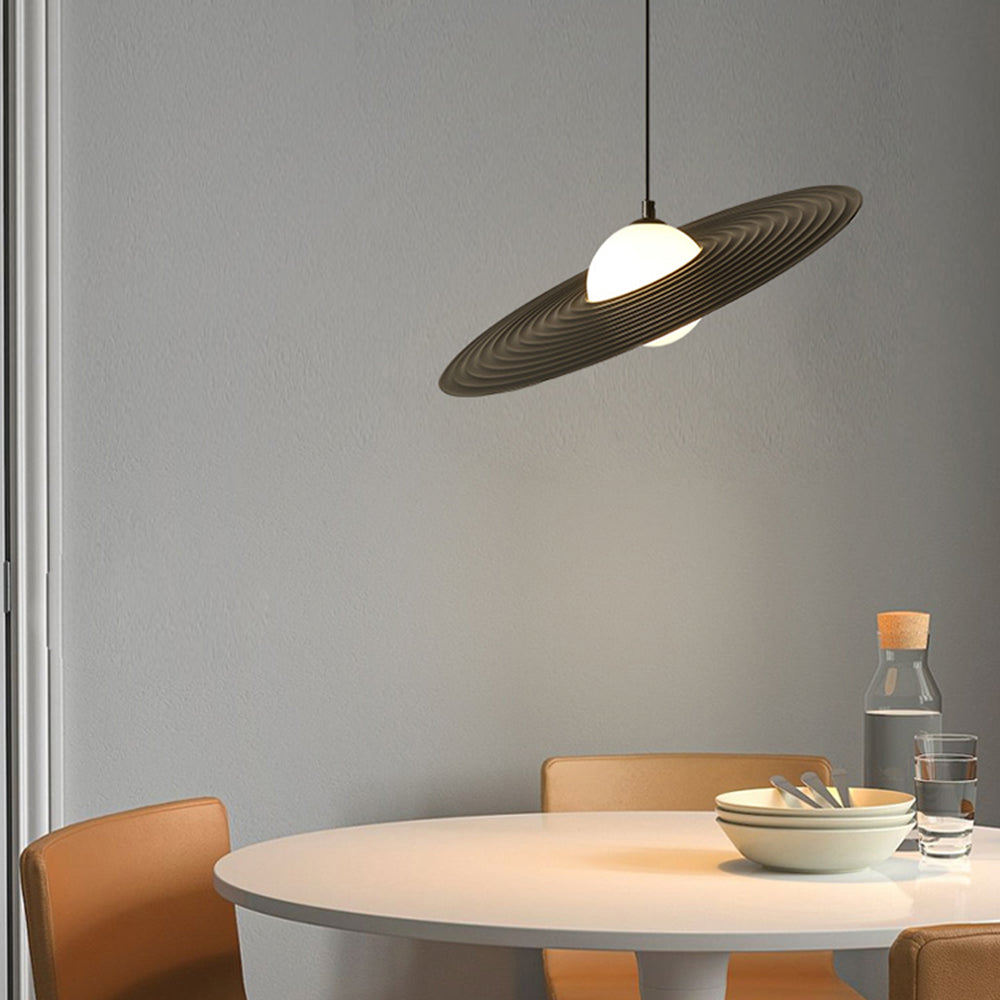 Tebikat Minimalist Star Ring Pendant Light,Black/White