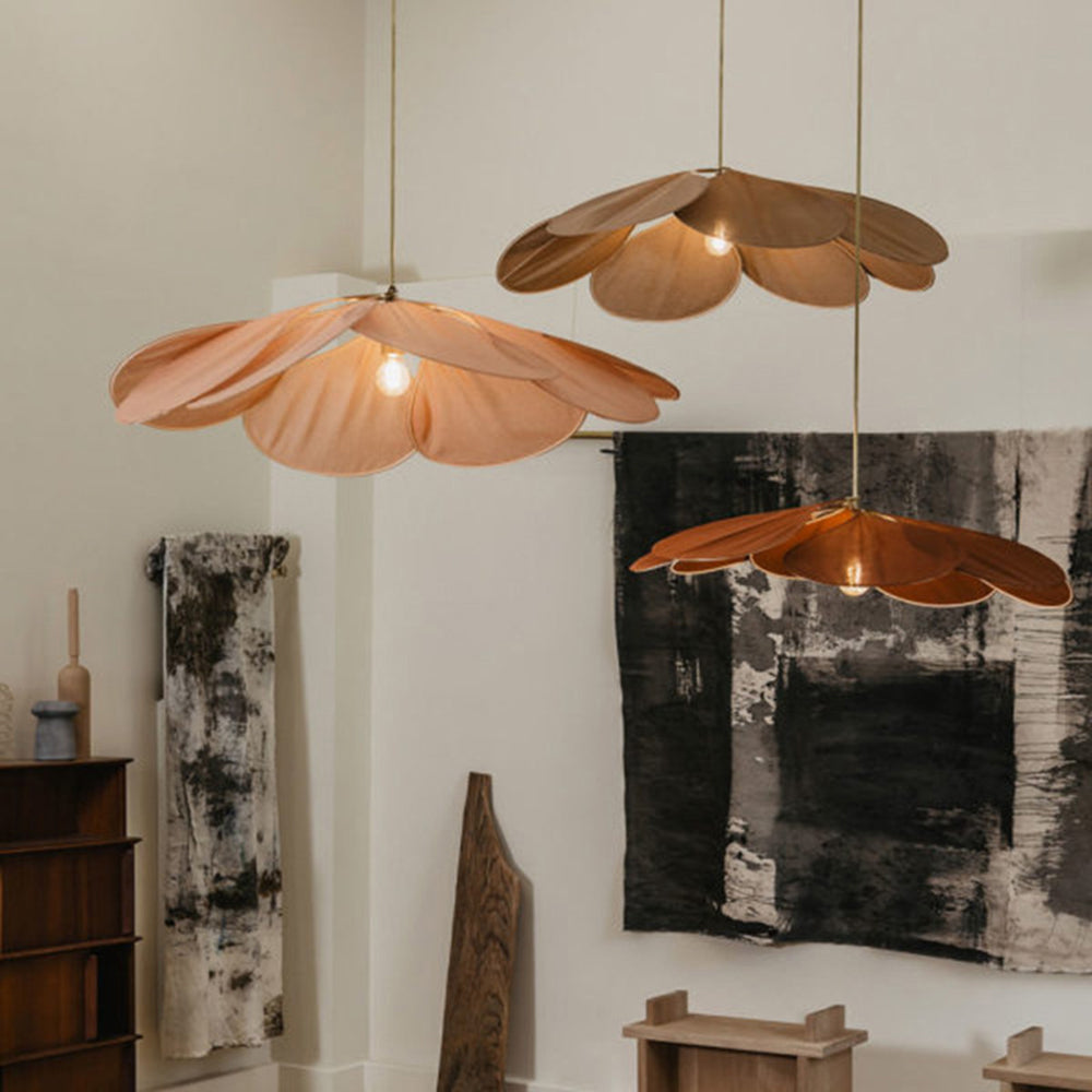 Vapukor Pendant Light Vintage Rustic Wabi Sabi, Fabric, White/Brown