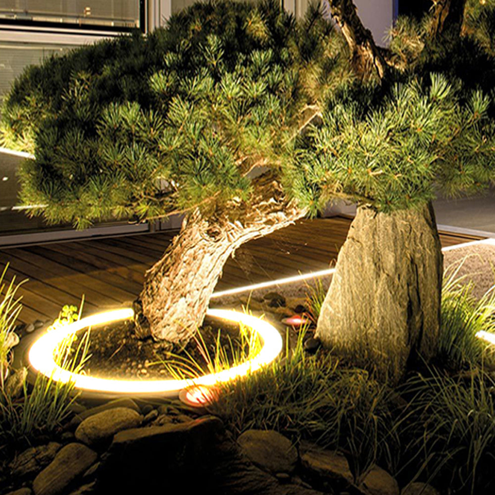 Ruvemit Modern Irregular Metal/Glass Outdoor Ground Light for Trees Black