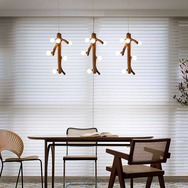Comonar Nordic LED Chandelier Wood Living Dining Room Bedroom