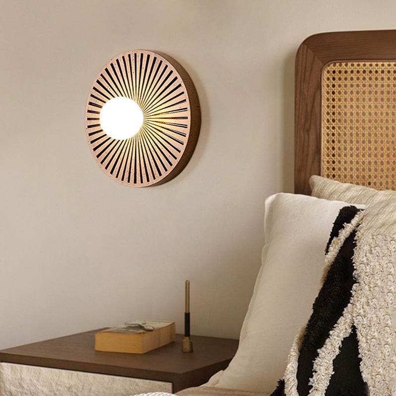 Mikatut Vintage Indoor Wall Lamp Circle Resin Living Room Bedroom